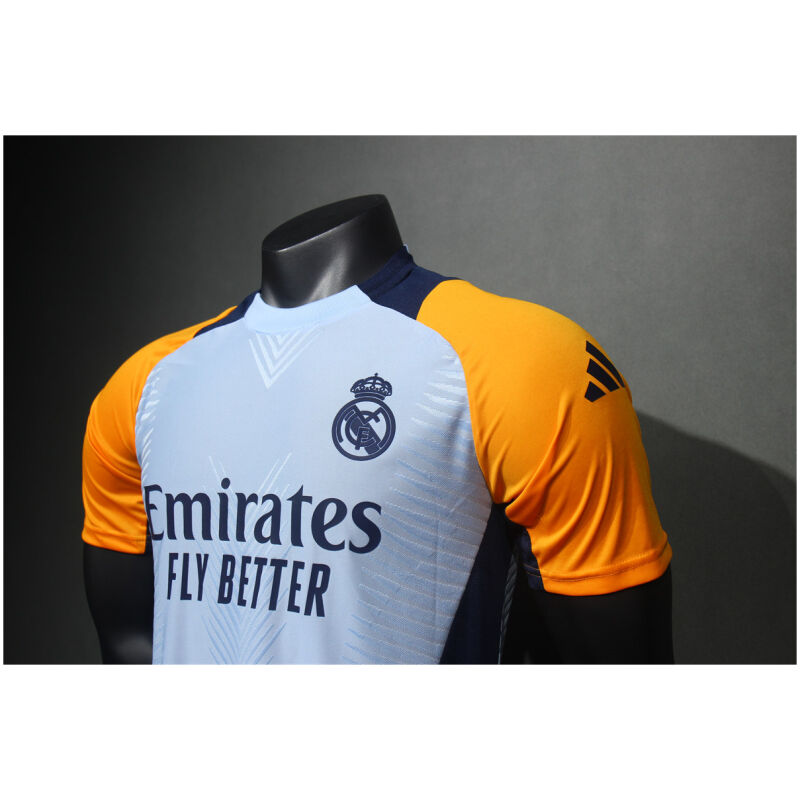 Mens Real Madrid Pre-Match Light Blue Authentic Jersey 2024/25 – Match