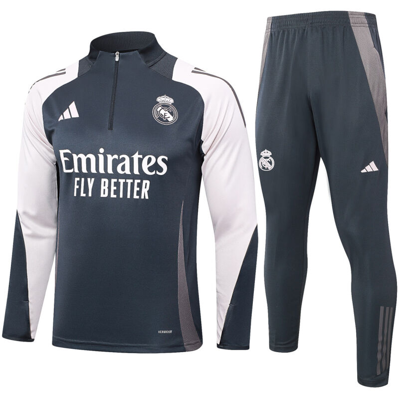 Mens Real Madrid Training Suit Grey 2024/25