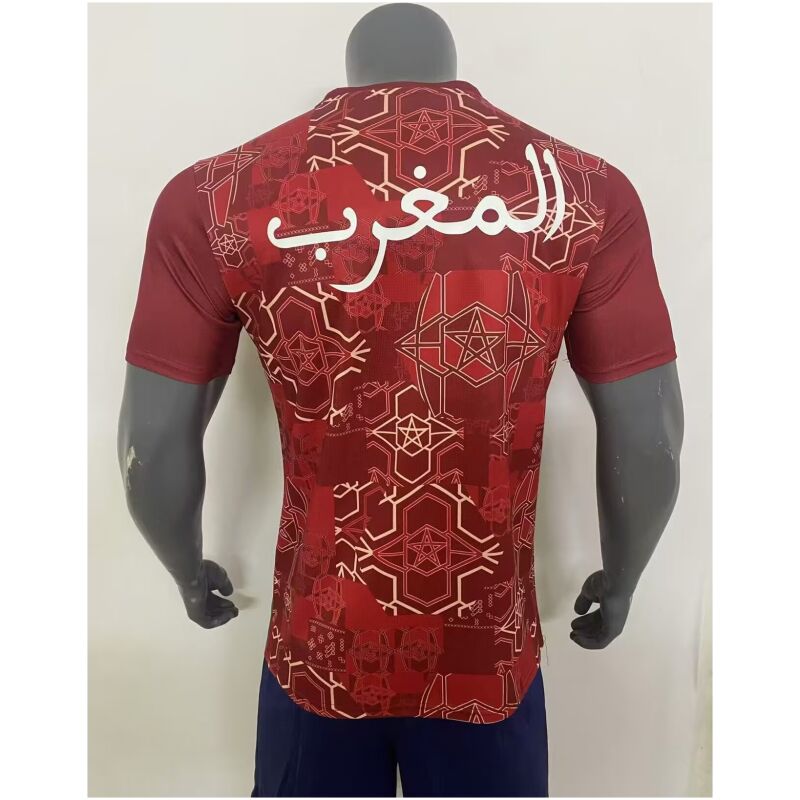 Mens Morocco Pre-Match Burgundy Jersey 2025