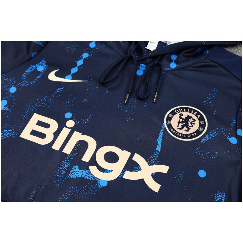 Mens Chelsea Hoodie Sweatshirt + Pants Training Suit Royal Patterns 2024/25