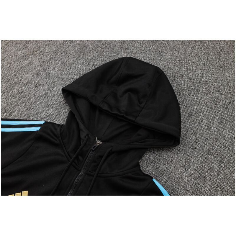 Mens Argentina Hoodie Sweatshirt + Pants Training Suit Black 2024