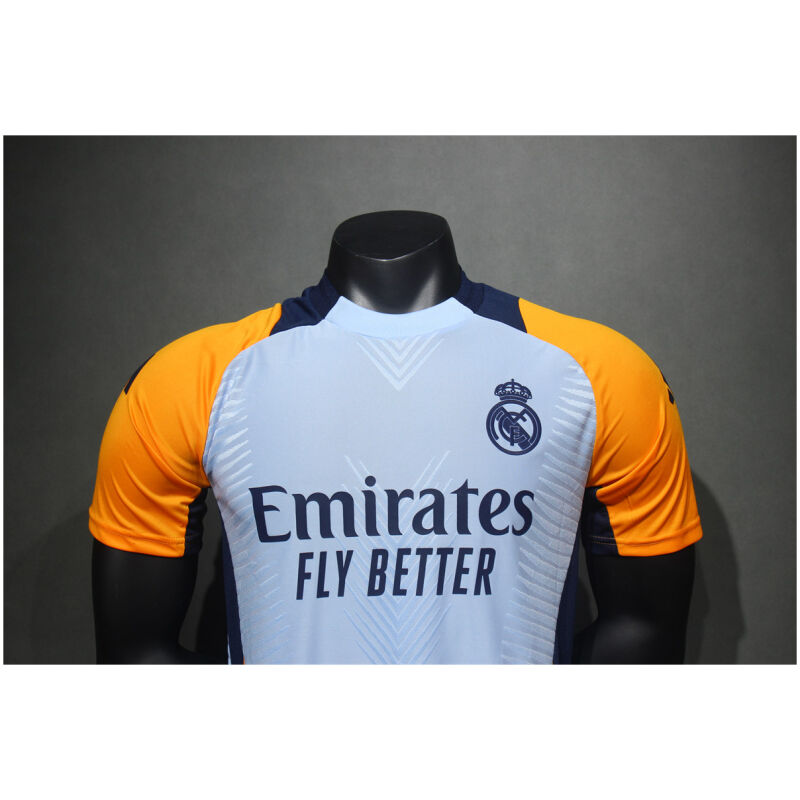 Mens Real Madrid Pre-Match Light Blue Authentic Jersey 2024/25 – Match