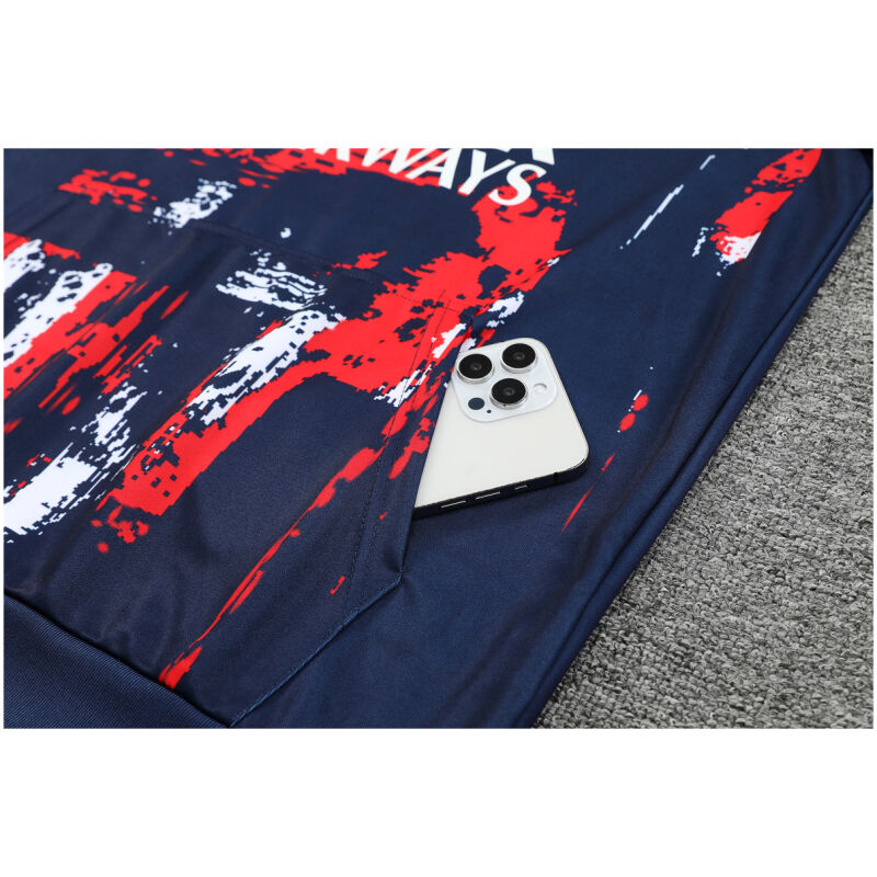 Mens PSG Hoodie Sweatshirt + Pants Training Suit Royal Patterns 2024/25