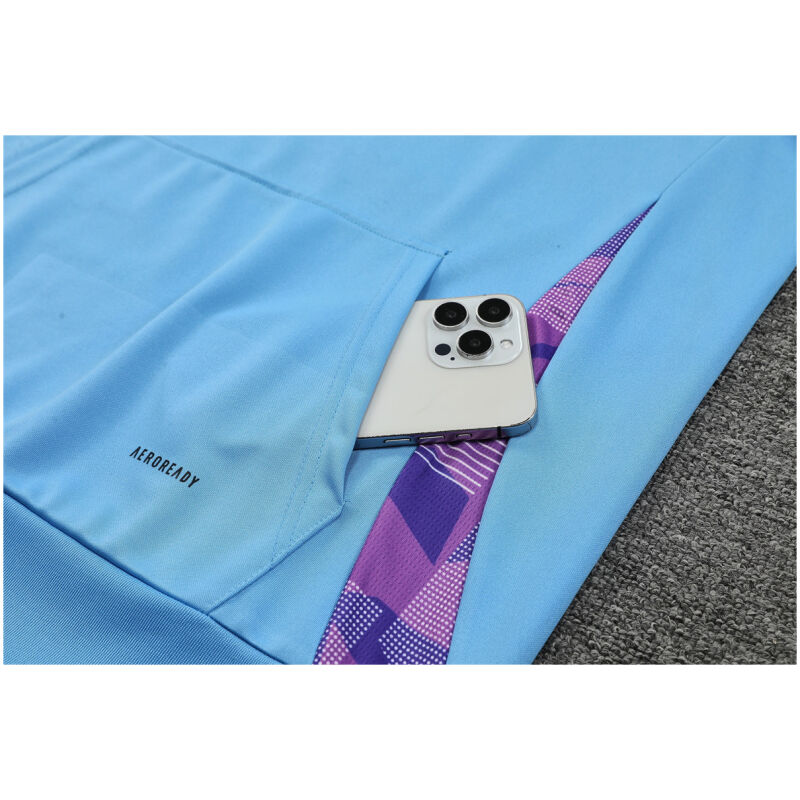 Mens Argentina Hoodie Sweatshirt + Pants Training Suit Light Blue 2024/25