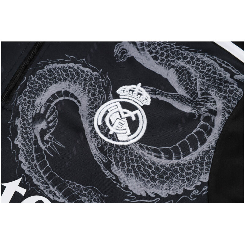 Mens Real Madrid Training Suit Black Dragon 2024/25