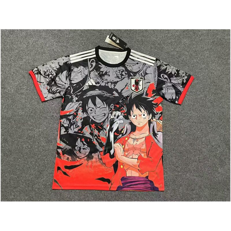 Mens Japan King of Pirates Luffy Red-Black Jersey 2025