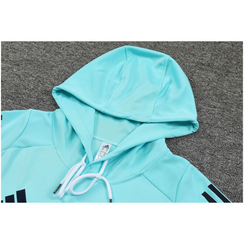 Mens Real Madrid Hoodie Sweatshirt + Pants Training Suit Green 2024/25