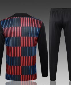 Kids Barcelona Training Suit Black Vertical Stripes 2024/25