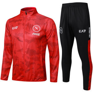 Mens Napoli Jacket + Pants Training Suit Red 2024/25