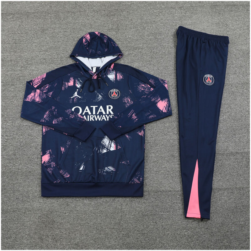 Mens PSG x Jordan Hoodie Sweatshirt + Pants Training Suit Royal Patterns 2024/25