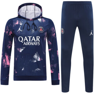 Mens PSG x Jordan Hoodie Sweatshirt + Pants Training Suit Royal Patterns 2024/25