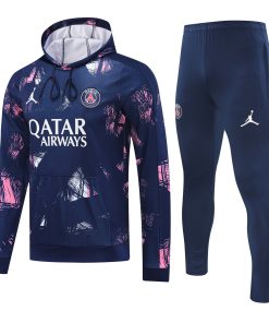 Mens PSG x Jordan Hoodie Sweatshirt + Pants Training Suit Royal Patterns 2024/25