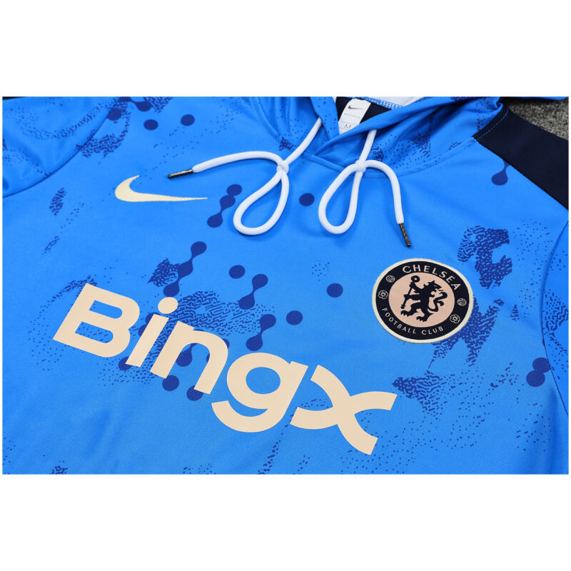 Mens Chelsea Hoodie Sweatshirt + Pants Training Suit Blue Patterns 2024/25