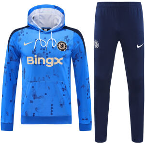 Mens Chelsea Hoodie Sweatshirt + Pants Training Suit Blue Patterns 2024/25