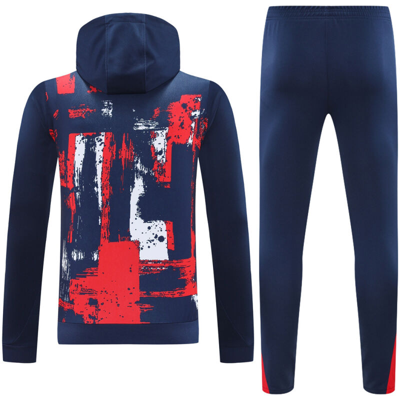 Mens PSG Hoodie Sweatshirt + Pants Training Suit Royal Patterns 2024/25