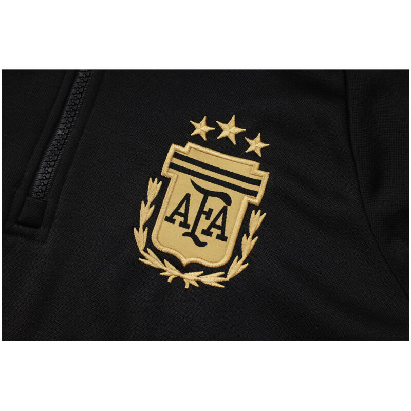Mens Argentina Hoodie Sweatshirt + Pants Training Suit Black 2024