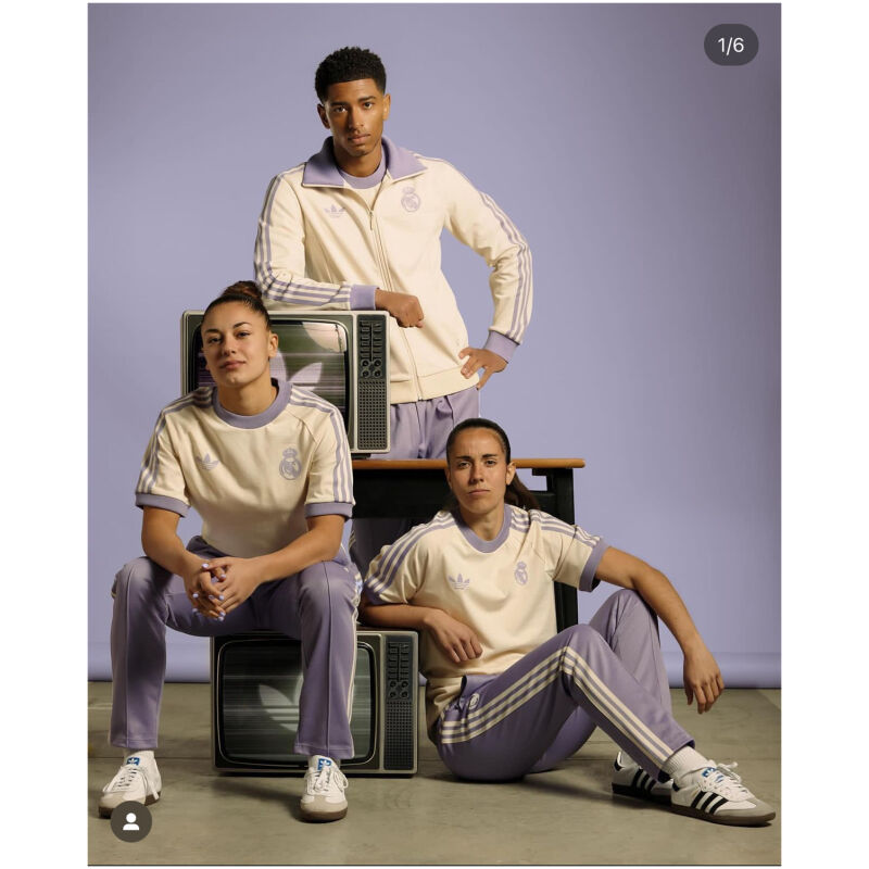 Mens Adidas Originals Real Madrid Jersey 3 Stripes Pure Cotton Cream Shirt 2024/25 – Match
