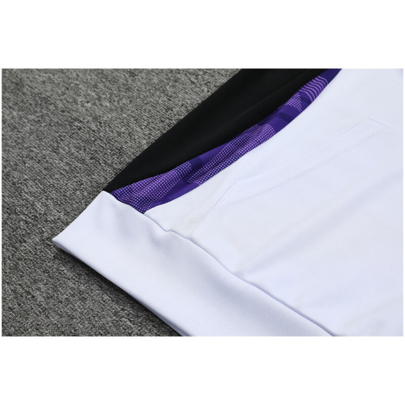 Mens Real Madrid Hoodie Sweatshirt + Pants Training Suit White III 2024/25