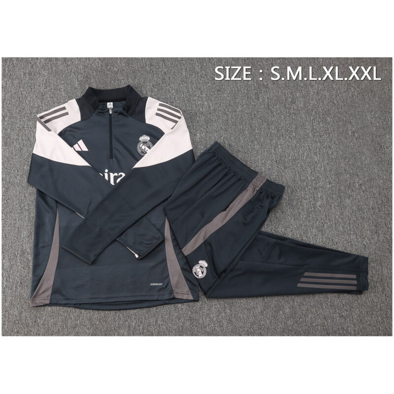 Mens Real Madrid Training Suit Grey 2024/25