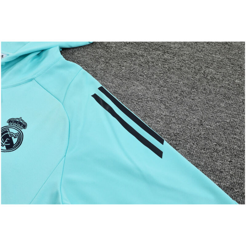 Mens Real Madrid Hoodie Sweatshirt + Pants Training Suit Green 2024/25