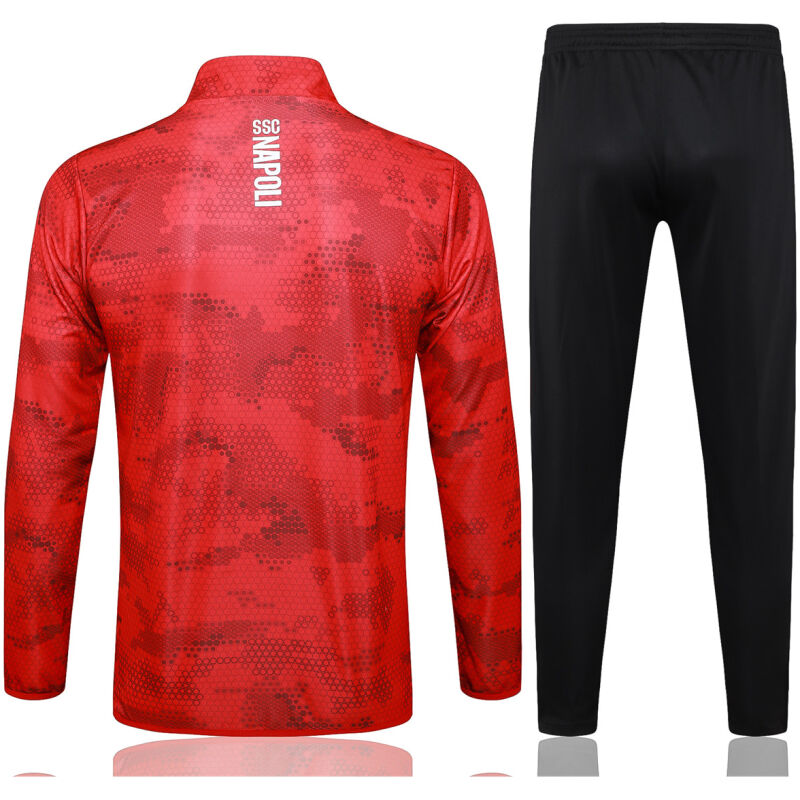 Mens Napoli Jacket + Pants Training Suit Red 2024/25
