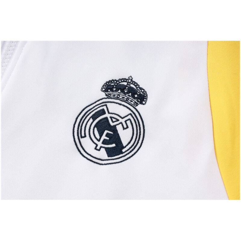 Mens Real Madrid Hoodie Sweatshirt + Pants Training Suit White 2024/25