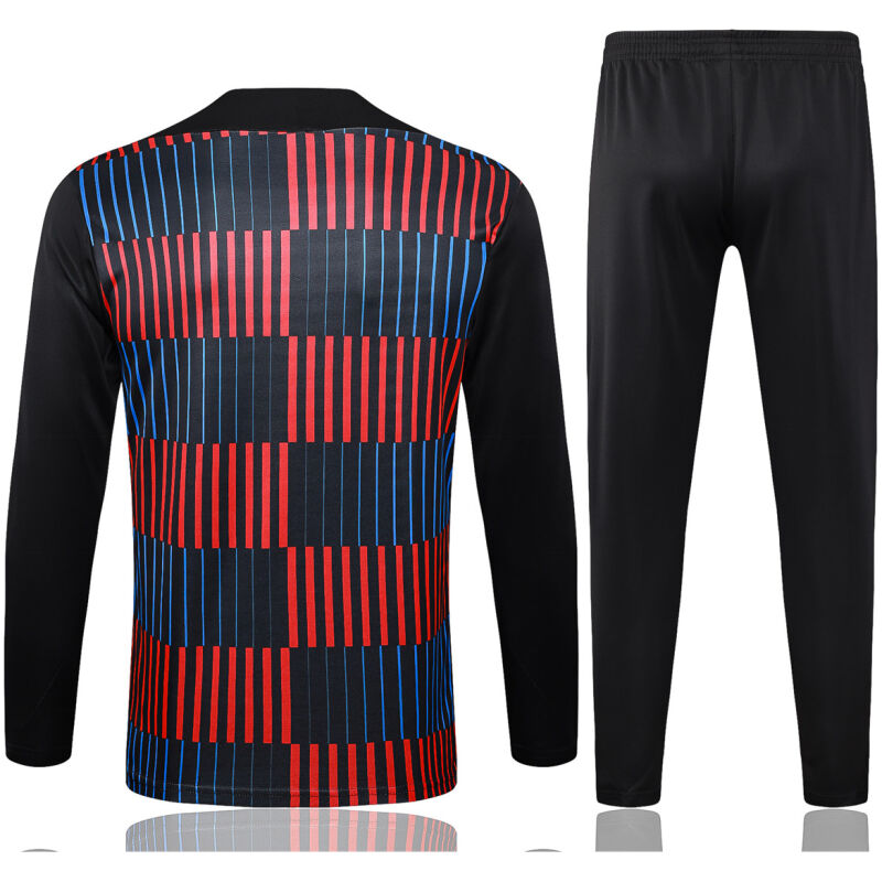 Mens Barcelona Training Suit Black Vertical Stripes 2024/25