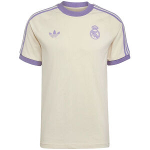 Mens Adidas Originals Real Madrid Jersey 3 Stripes Pure Cotton Cream Shirt 2024/25 – Match