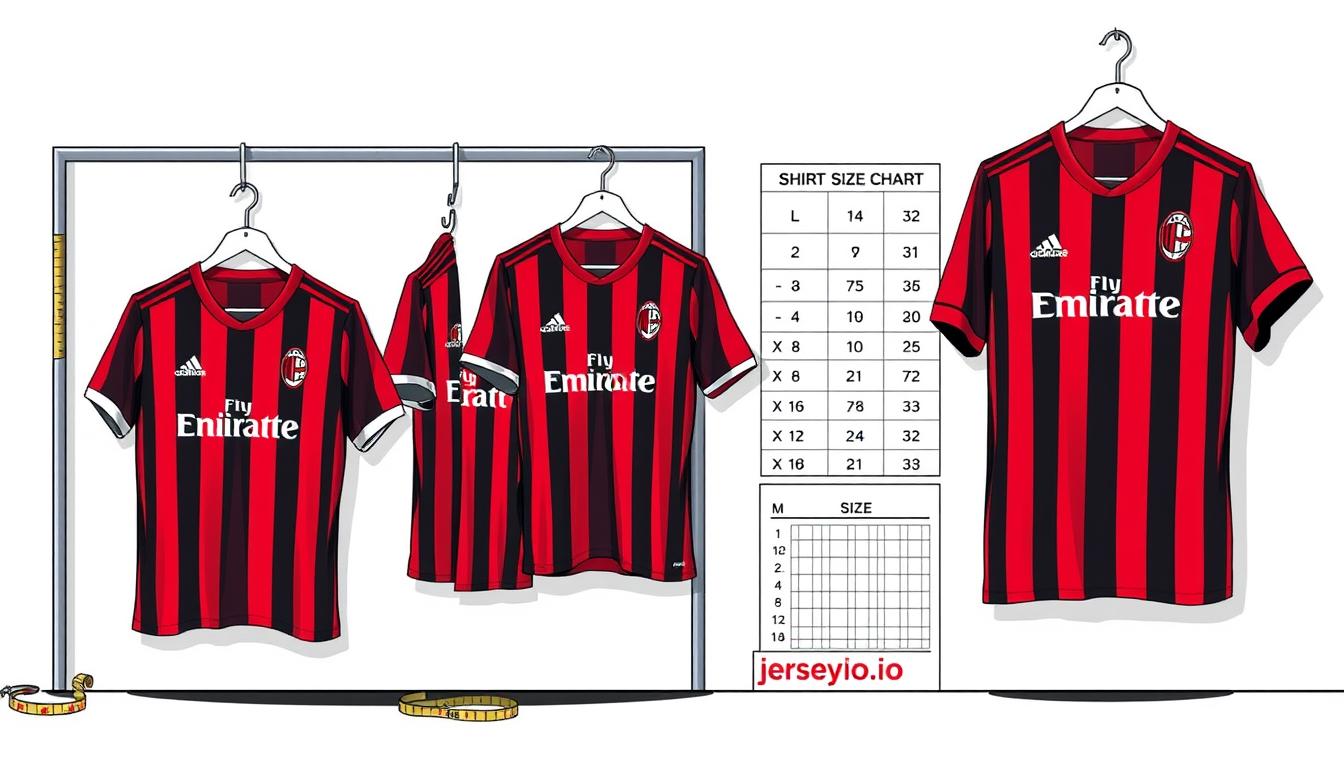 ac milan soccer shirt size guide