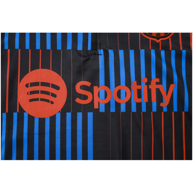 Mens Barcelona Training Suit Black Vertical Stripes 2024/25