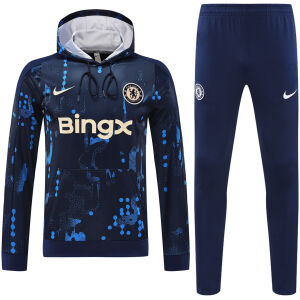 Mens Chelsea Hoodie Sweatshirt + Pants Training Suit Royal Patterns 2024/25