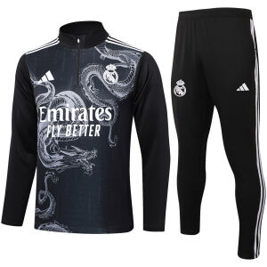 Herren Real Madrid Trainingsanzug Schwarz Dragon 2024/25