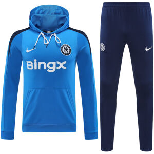 Mens Chelsea Hoodie Sweatshirt + Pants Training Suit Blue 2024/25