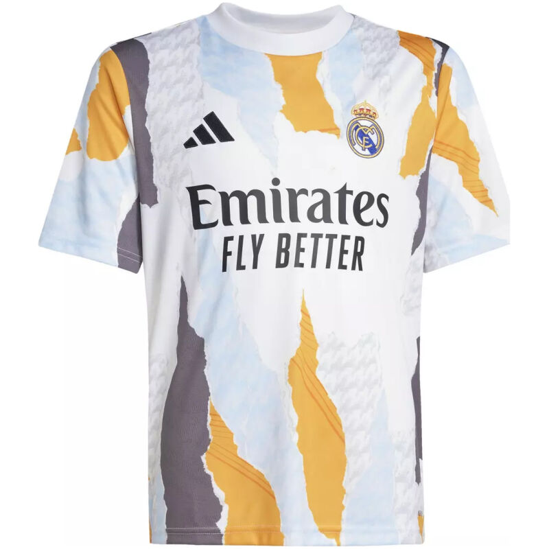 Mens Real Madrid Pre-Match Short Training Jersey White 2024/25