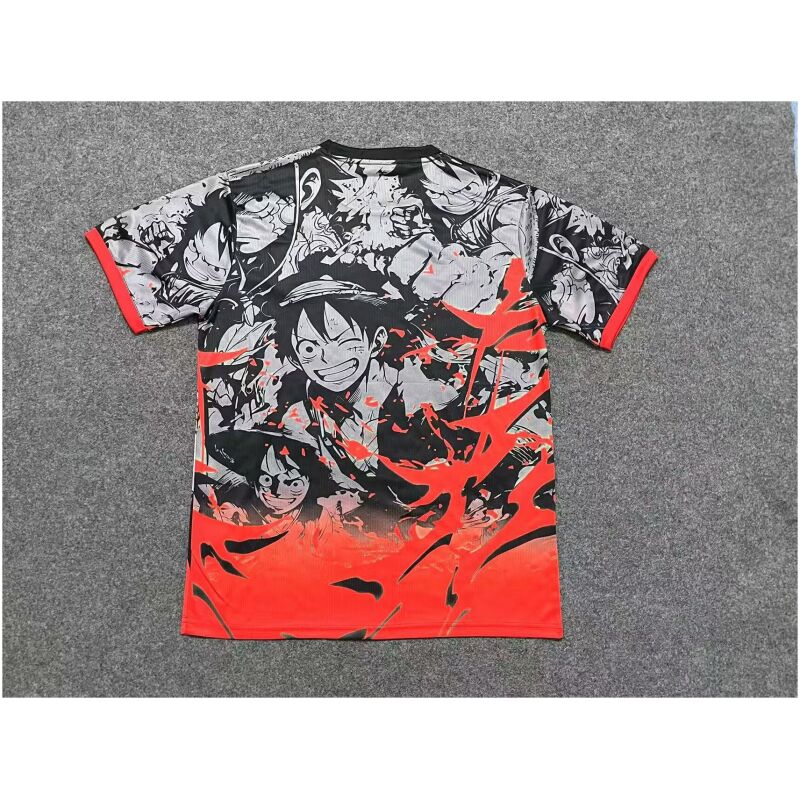 Mens Japan King of Pirates Luffy Red-Black Jersey 2025