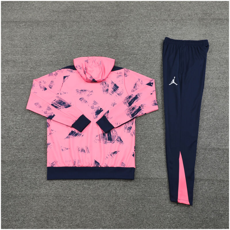 Mens PSG x Jordan Hoodie Sweatshirt + Pants Training Suit Pink Patterns 2024/25