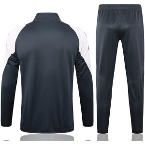 Mens Real Madrid Jacket + Pants Training Suit Grey 2024/25