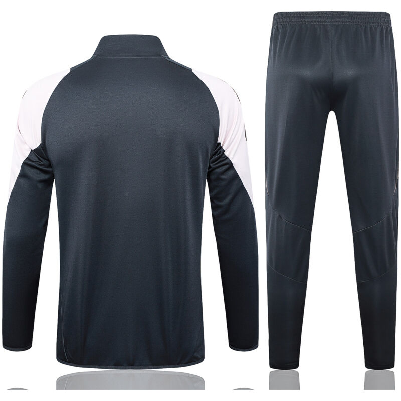Mens Real Madrid Jacket + Pants Training Suit Grey 2024/25