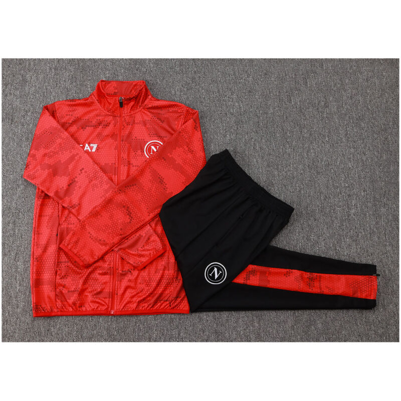 Kids Napoli Jacket + Pants Training Suit Red 2024/25