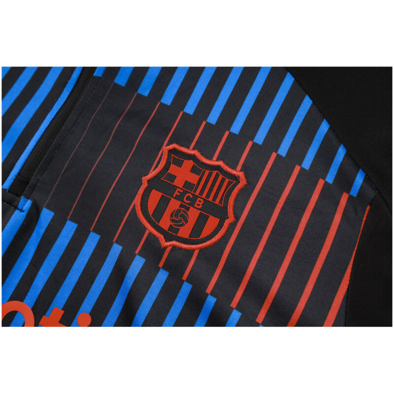 Mens Barcelona Training Suit Black Vertical Stripes 2024/25