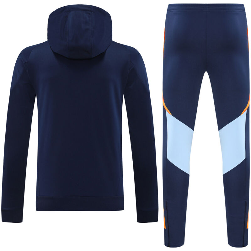 Mens Real Madrid Hoodie Sweatshirt + Pants Training Suit Royal 2024/25
