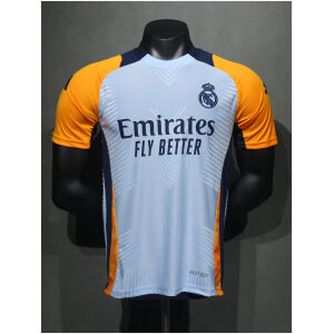 Mens Real Madrid Pre-Match Light Blue Authentic Jersey 2024/25 – Match