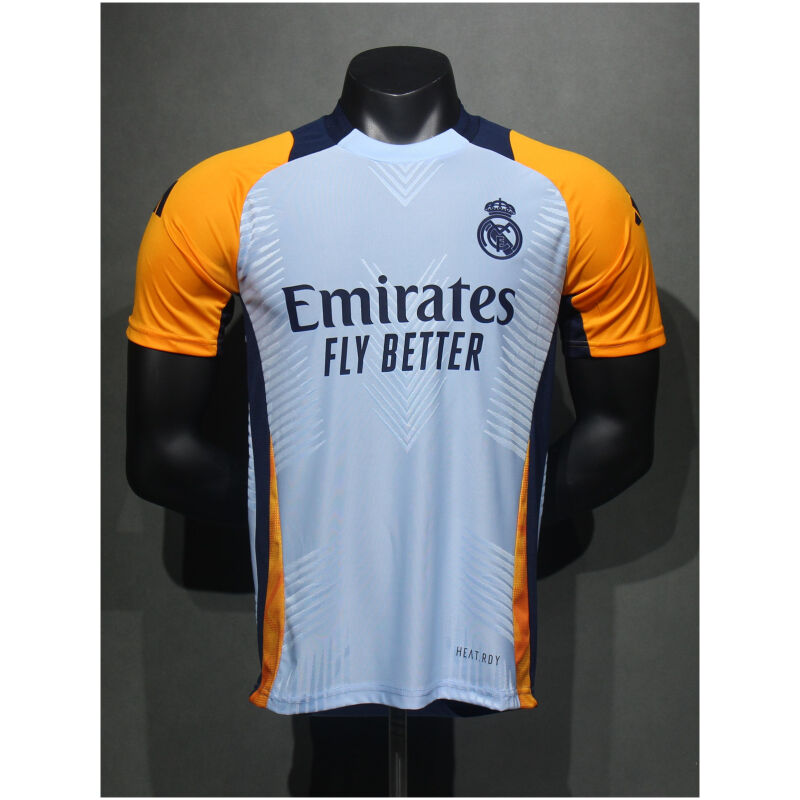 Mens Real Madrid Pre-Match Light Blue Authentic Jersey 2024/25 – Match