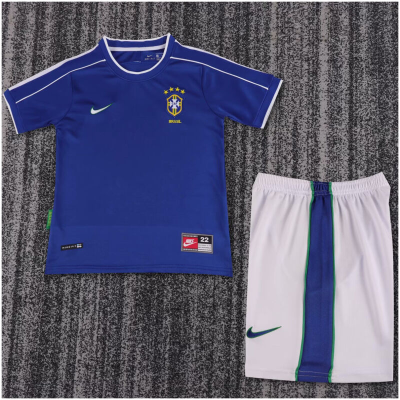 Kids Retro Brazil Away Jersey 1998