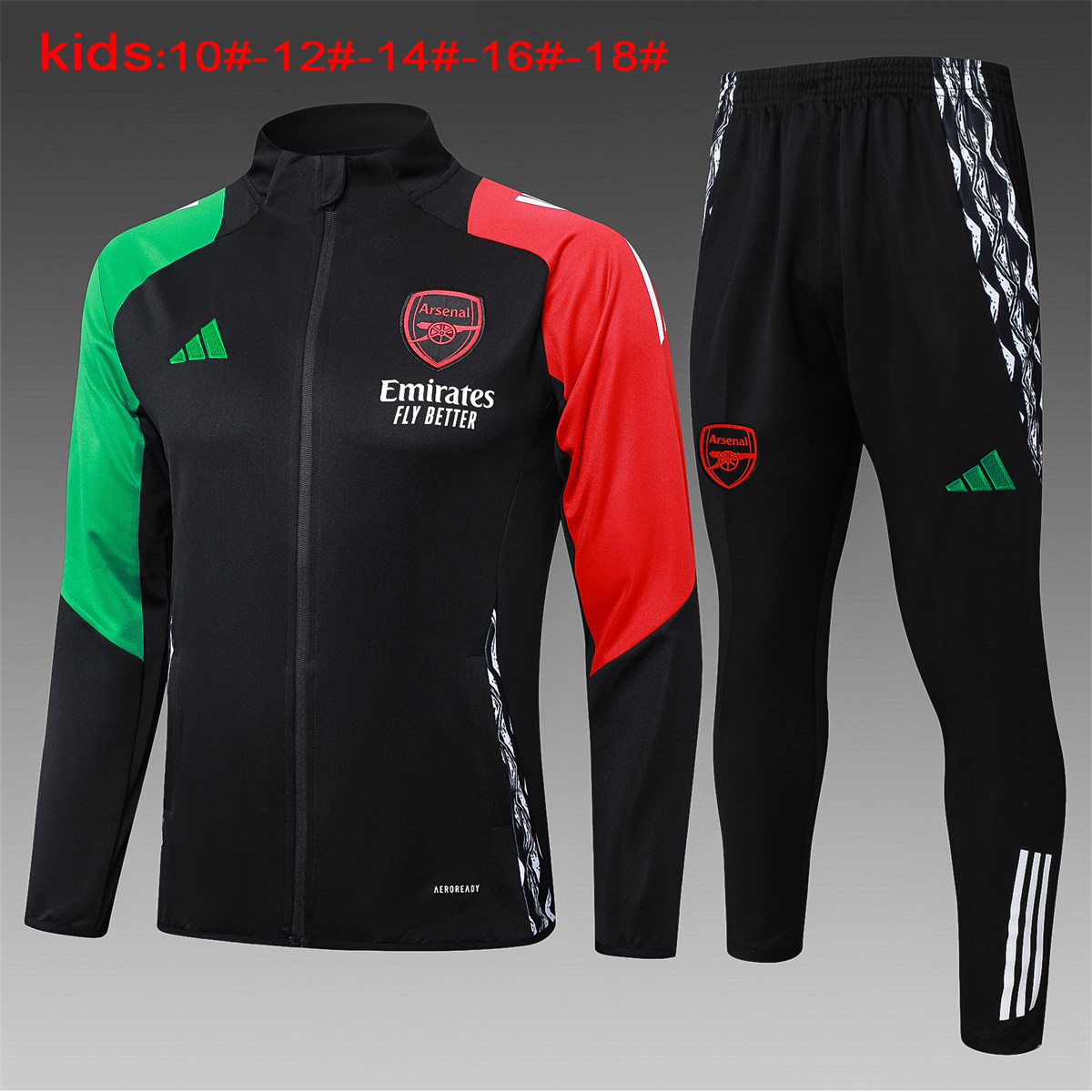 Kids Arsenal Jacket + Pants Training Suit Black 2024/25