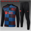Kids Barcelona Training Suit Black Vertical Stripes 2024/25