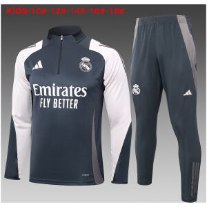Kids Real Madrid Training Suit Grey 2024/25