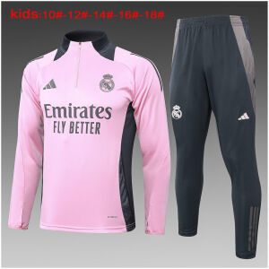 Kids Real Madrid Training Suit Pink 2024/25