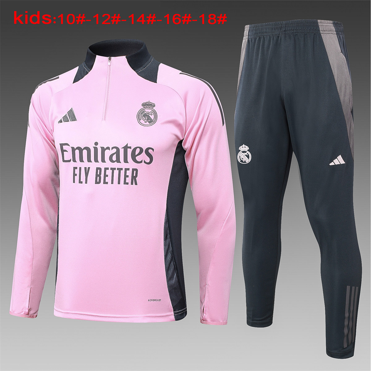 Kids Real Madrid Training Suit Pink 2024/25