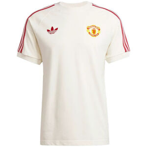 Mens Adidas Originals Manchester United Jersey 3 Stripes Pure Cotton White Shirt 2024/25 – Match